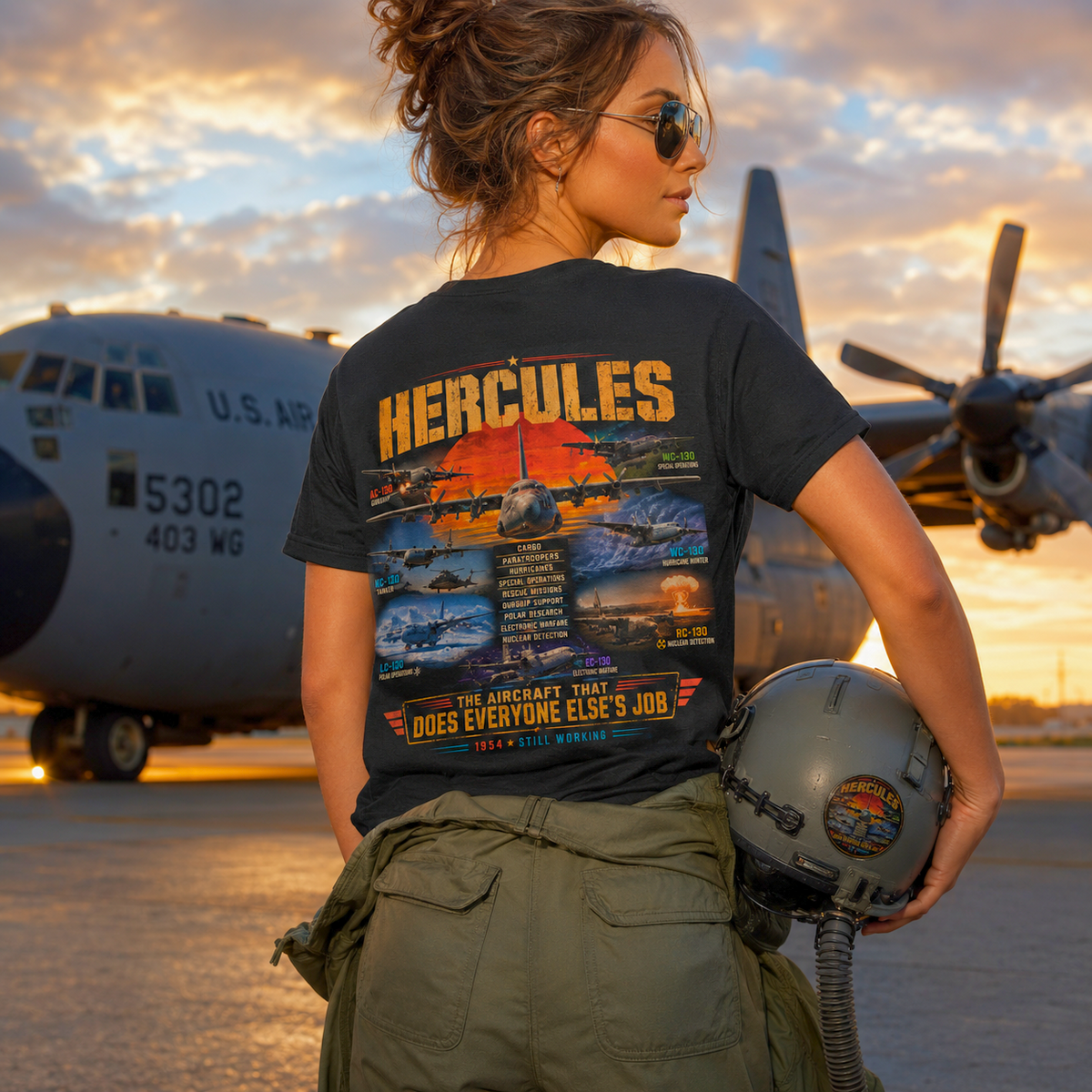 C-130 Hercules Flight Deck military aviation T-shirt product image 3