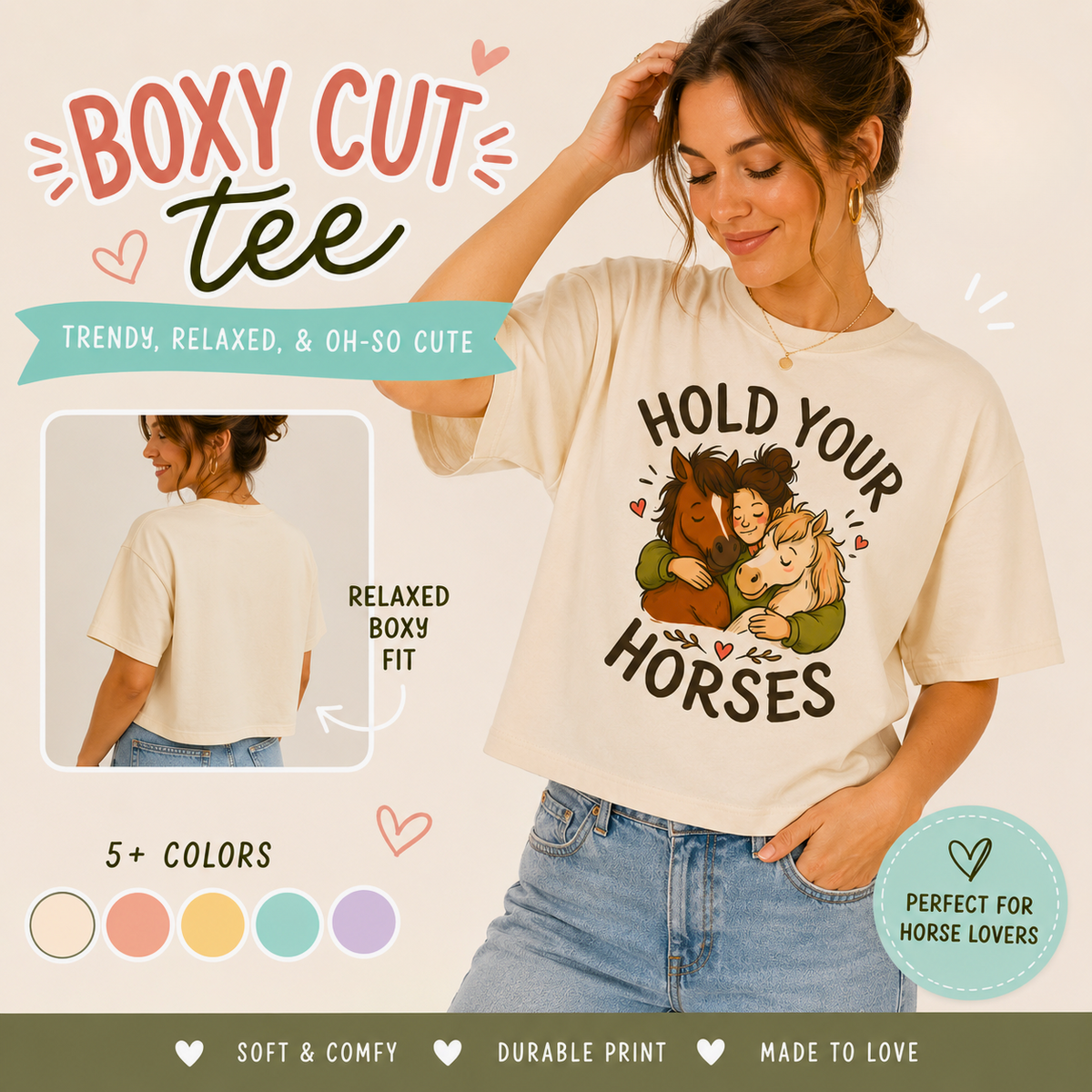 Hold Your Horses Tee | Cute Horse Illustration, Equestrian Shirt