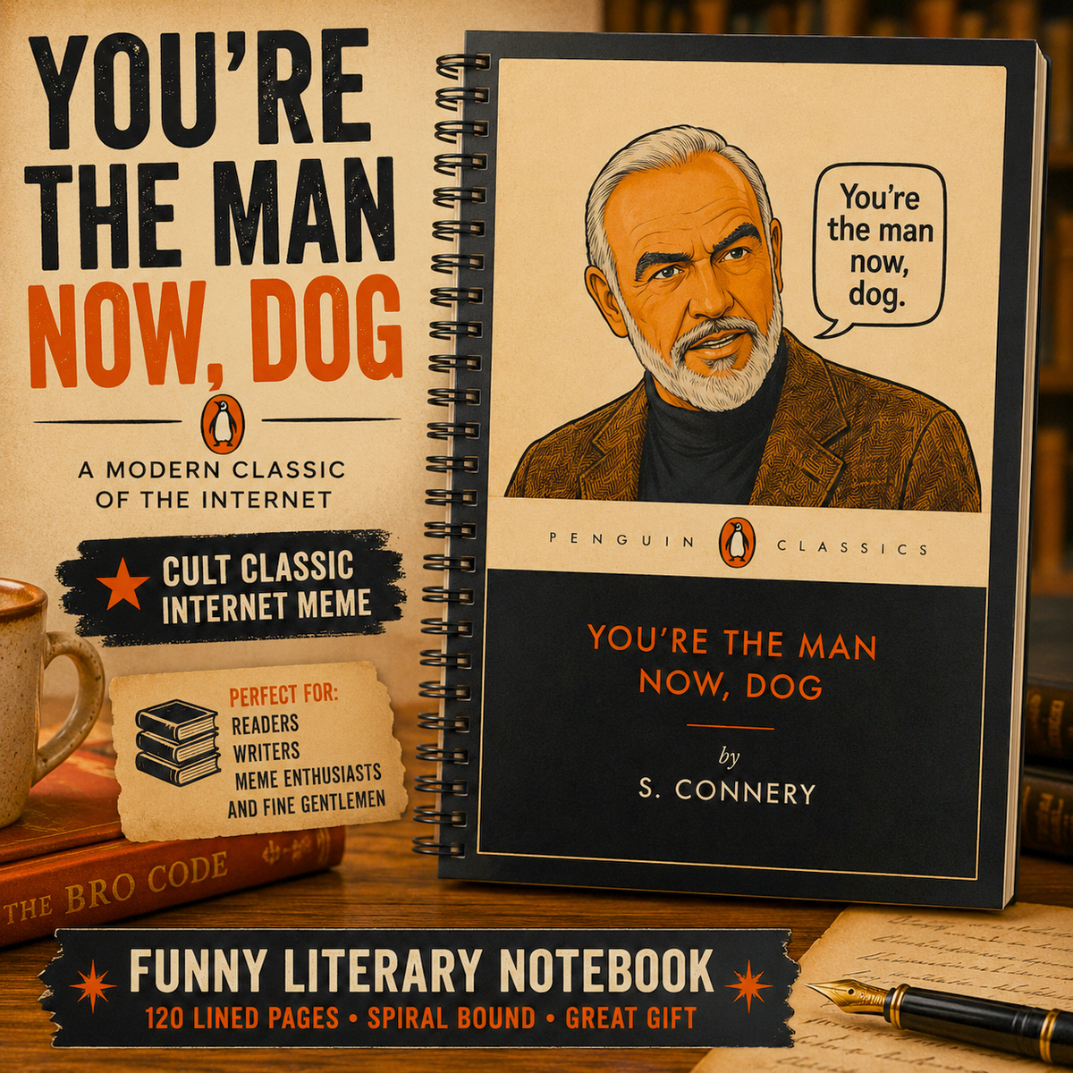 You're The Man Now Dog Notebook Funny Internet Meme Journal