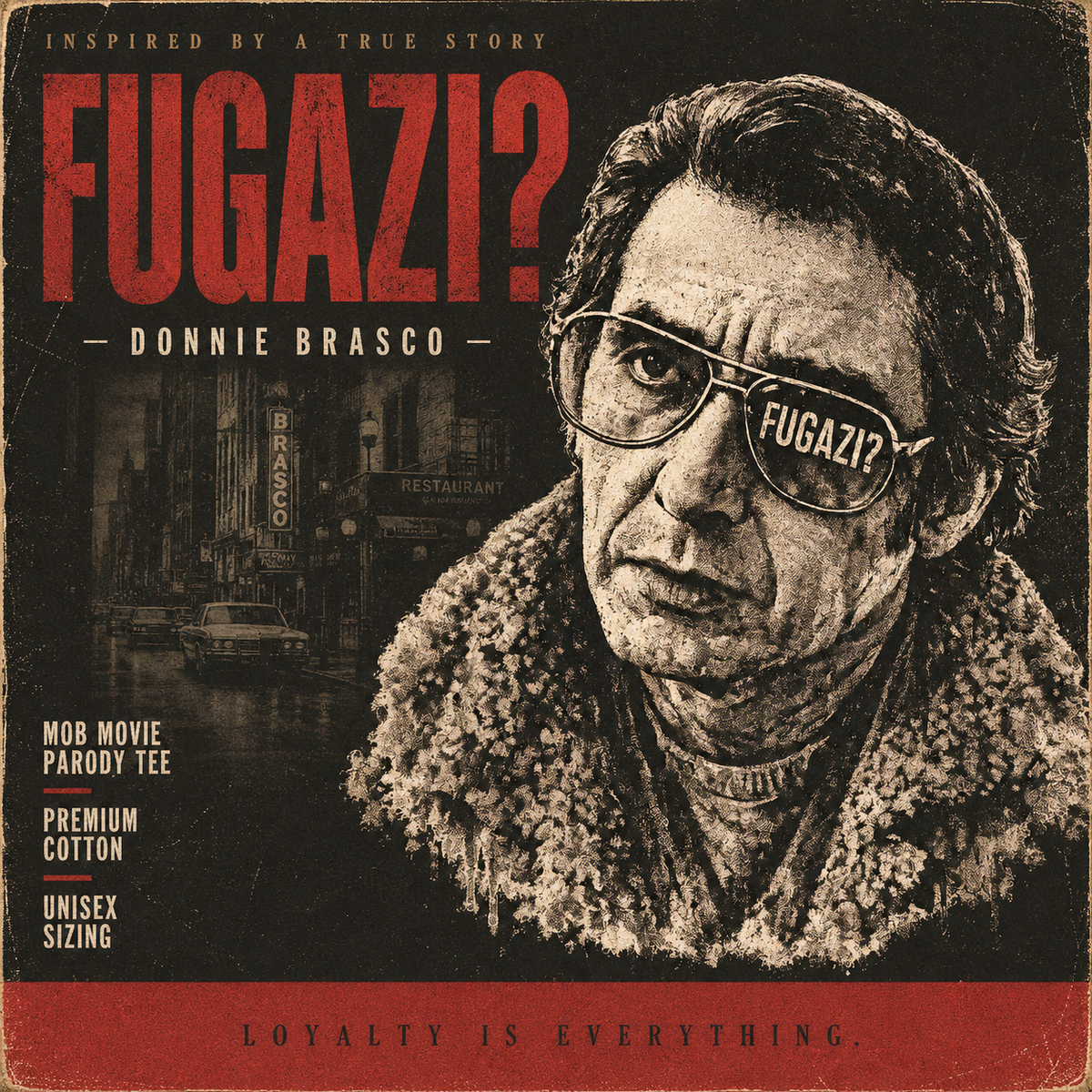 Fugazi? Vintage Crime Film Inspired Shirt, Wiseguy Cinema Tee, Mafia Movie Fan Gift, Retro Undercover Gangster Graphic Tee