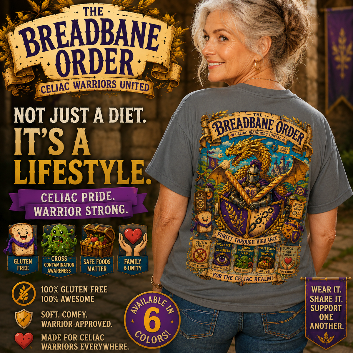 Celiac Shirt, Celiac Warriors United Tee