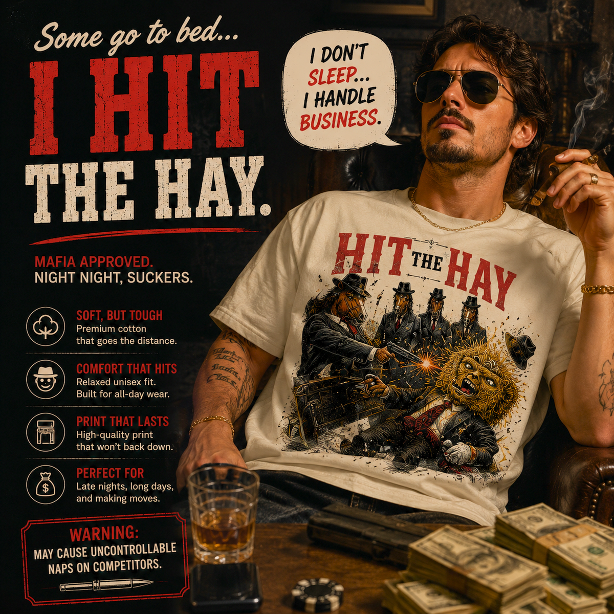 Hit The Hay Shirt, Horse Mafia Funny Tee