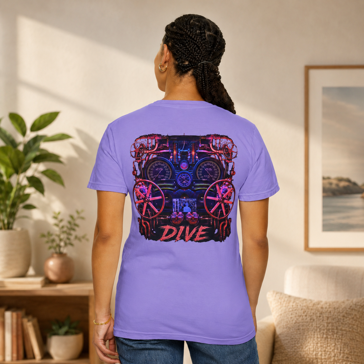 Retro Submarine Engine Dive T-Shirt | Nautical Vintage Dive Artwork