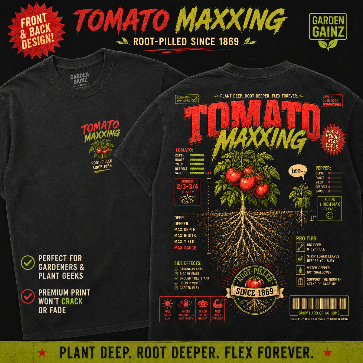 Tomato Maxxing Shirt, Gardening Meme Tee
