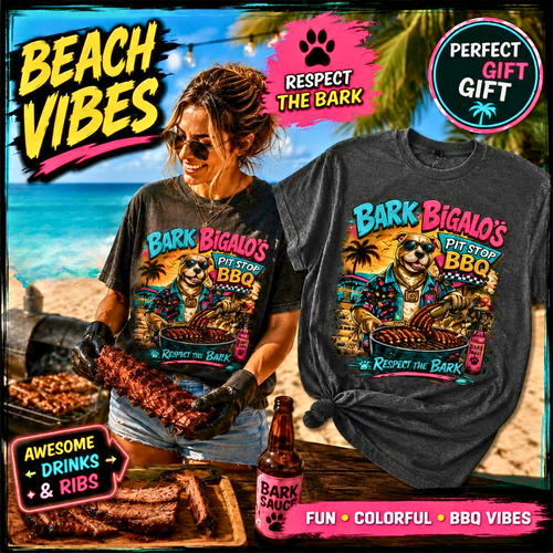 Bark Bigalos Pit Stop BBQ Shirt, Funny Pitbull BBQ Tee