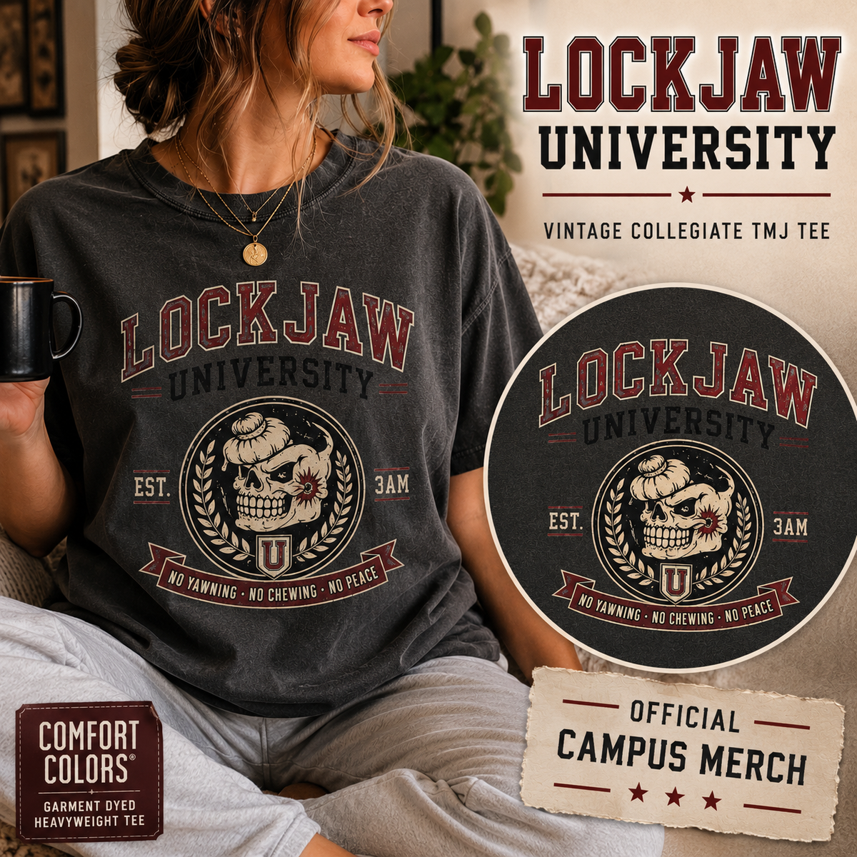 LOCKJAW University Shirt, TMJ Shirt