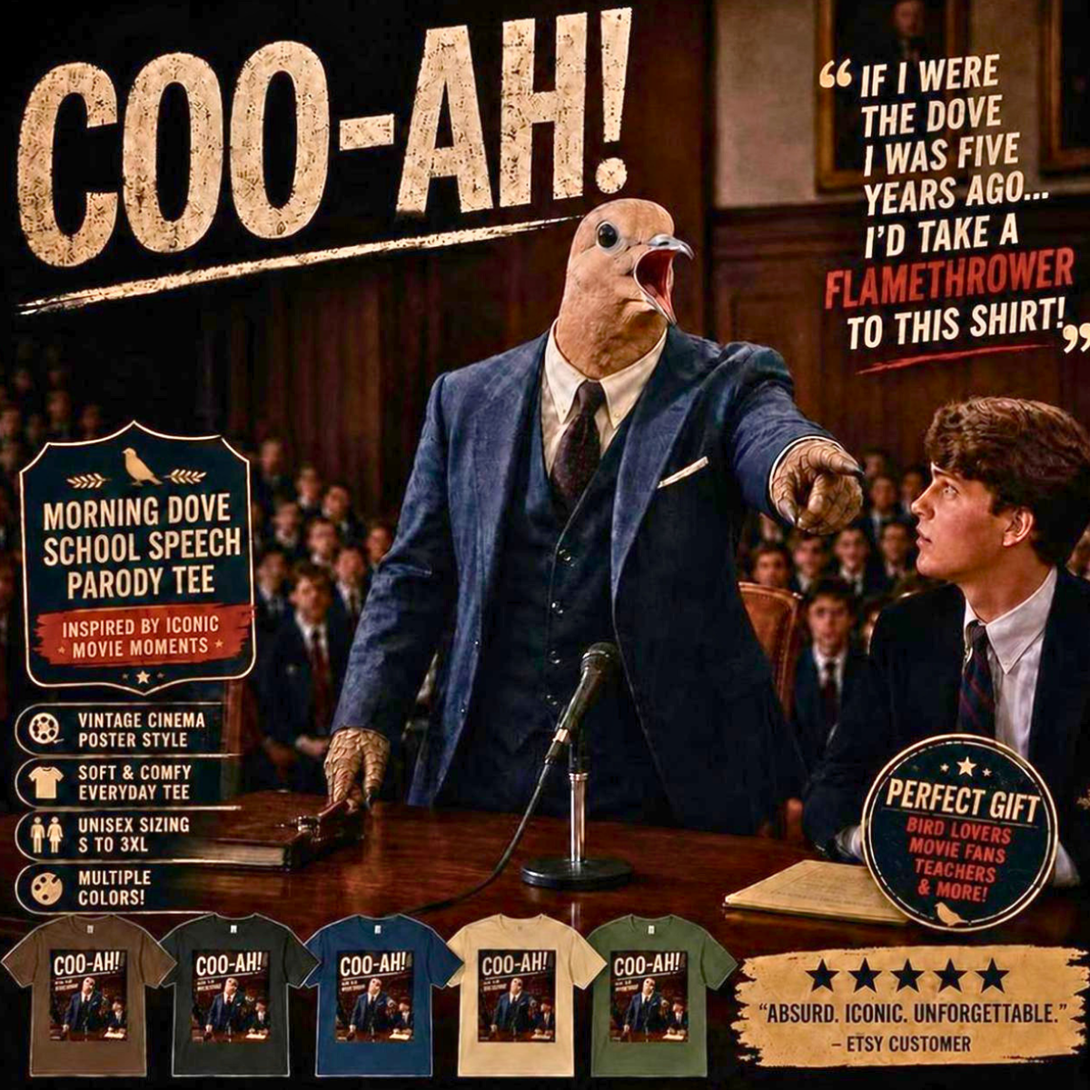 COO-AH courtroom meme T-shirt Movie quote graphic tee