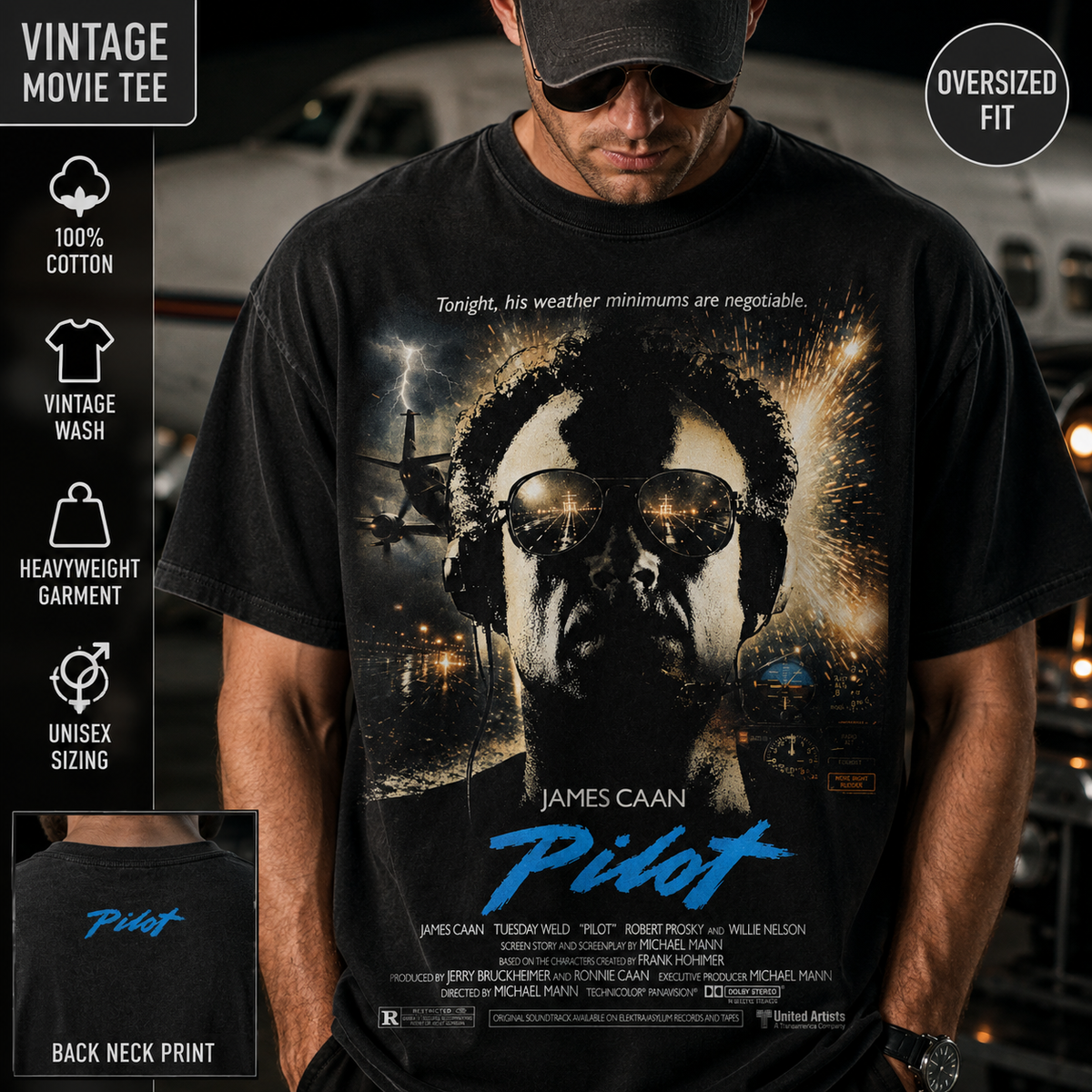 Pilot Vintage Aviation Movie Shirt, WX Minimums Negotiable Tee