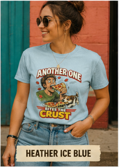 Another One Bites The Crust Shirt, Funny Pizza Dog Tee, Retro Pizza Lover Gift, Funny Dog Owner Shirt, Vintage Comic Graphic Tee