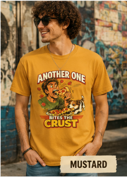 Another One Bites The Crust Shirt, Funny Pizza Dog Tee, Retro Pizza Lover Gift, Funny Dog Owner Shirt, Vintage Comic Graphic Tee