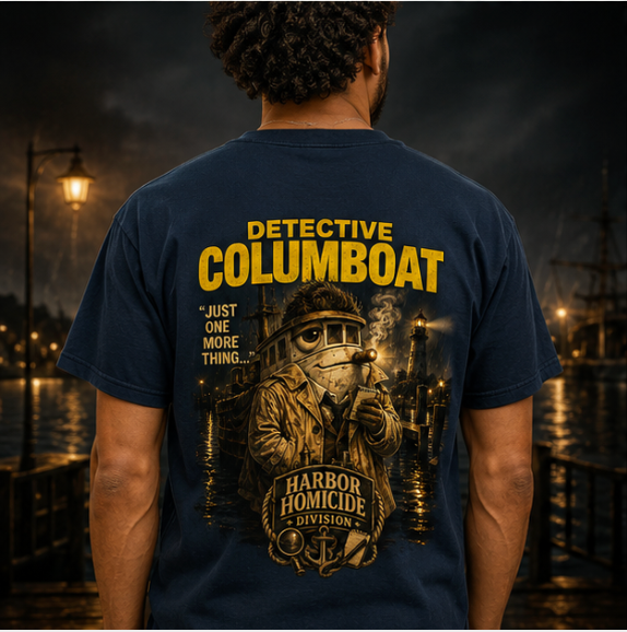 Detective Columboat Shirt Harbor Homicide Division Tee Just One More Thing Vintage Noir Marina Fishing Parody