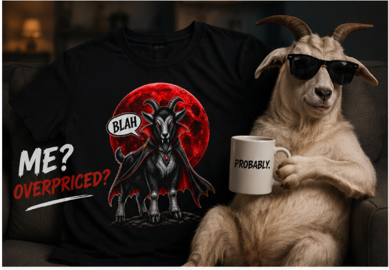 Bela Lugoatsi Shirt, Funny Vampire Goat Shirt, Gothic Goat Tee, Horror Parody Shirt, Halloween Goat Shirt, Dark Humor Graphic Tee