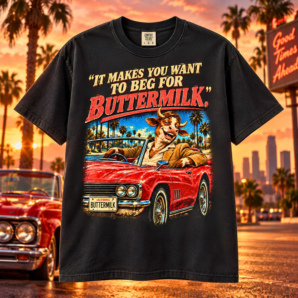 Funny Buttermilk Shirt | Vintage Cow Movie Parody Tee | Comfort Colors 1717