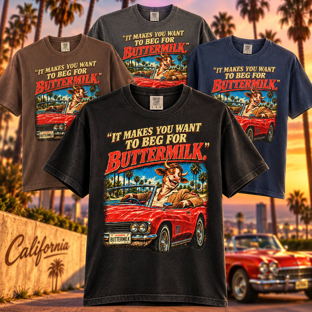 Funny Buttermilk Shirt | Vintage Cow Movie Parody Tee | Comfort Colors 1717