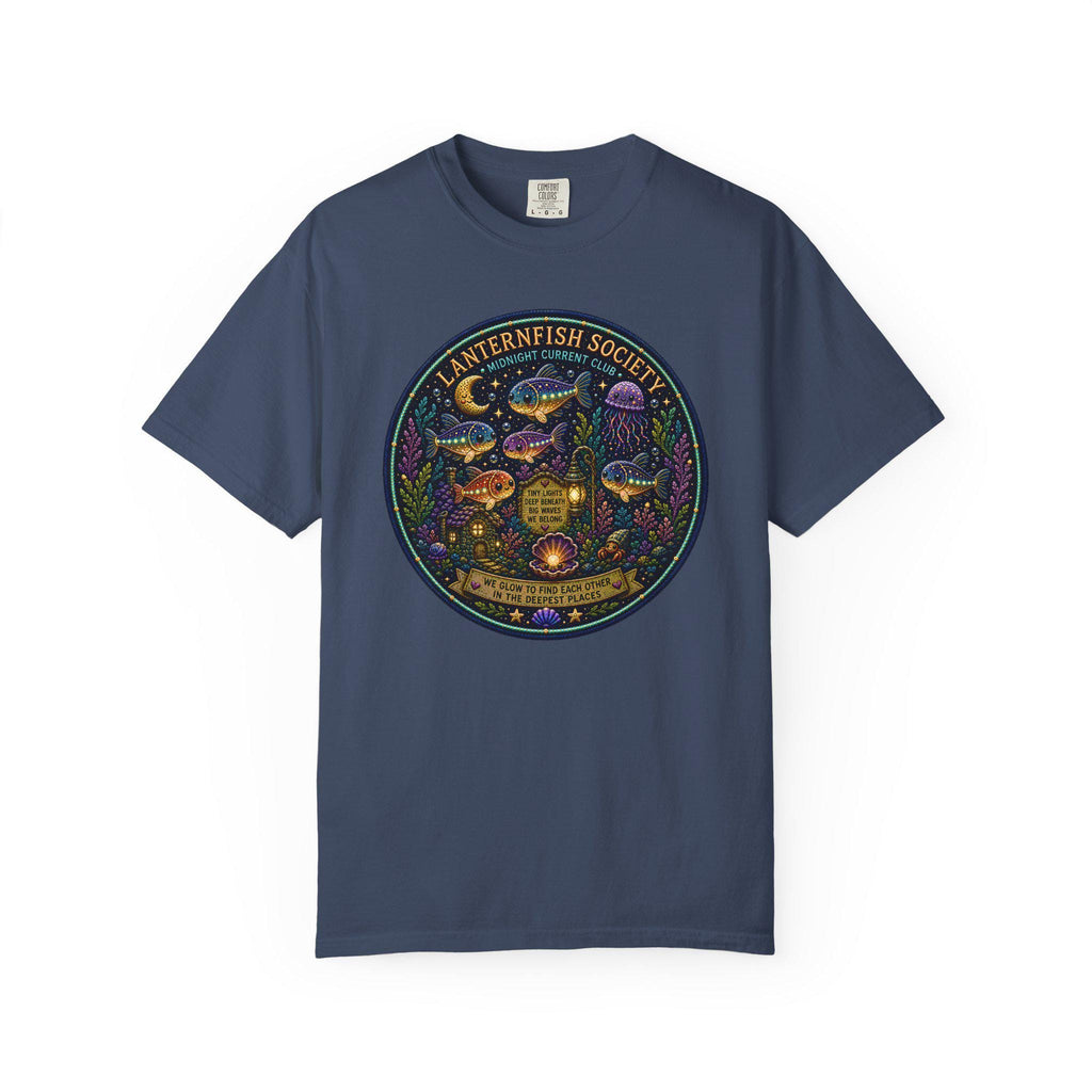 Lanternfish Society Shirt, Bioluminescent Deep Sea Marine Life Tee, Comfort Colors 1717