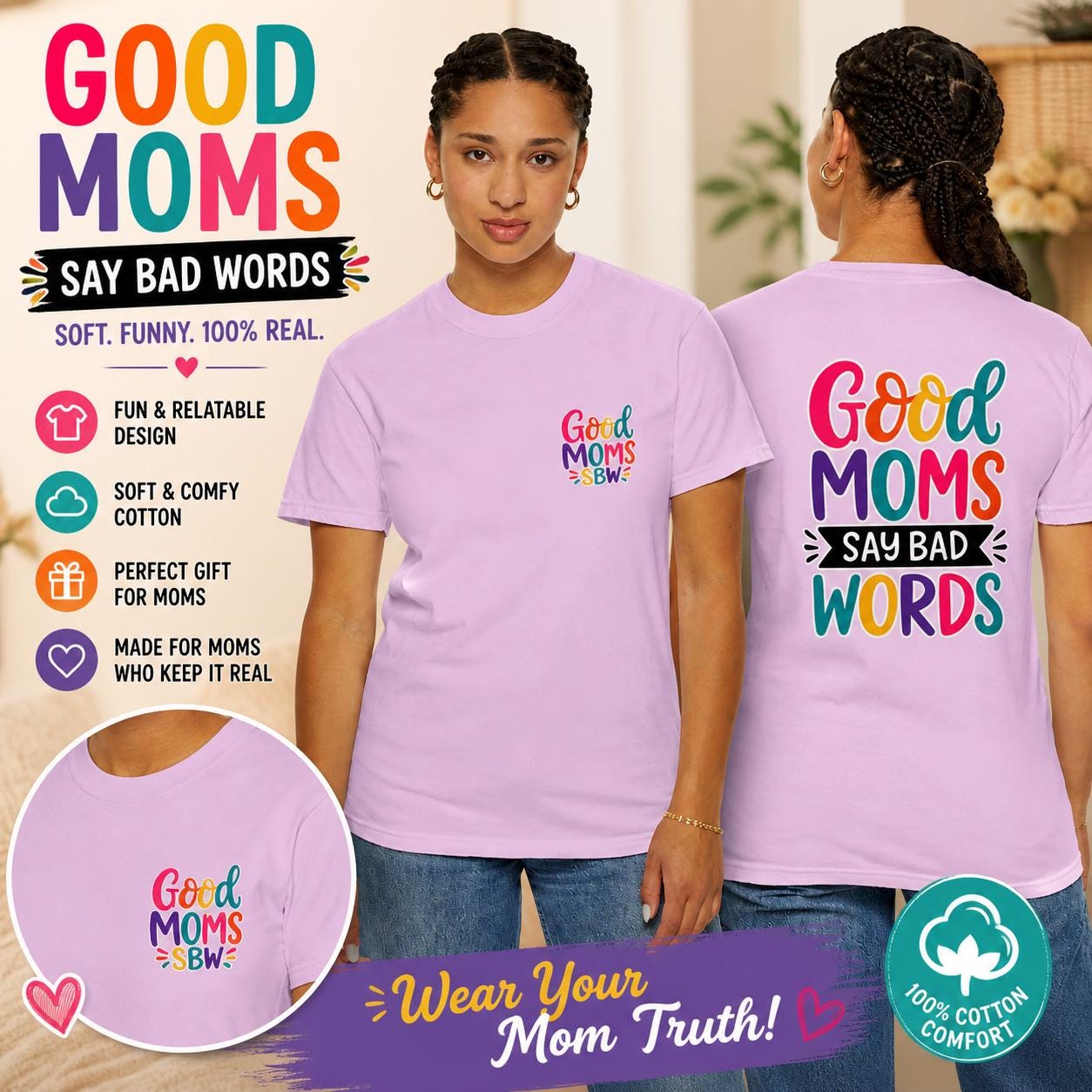 Good Moms Say Bad Words Shirt, Funny Relatable Mom Life Tee