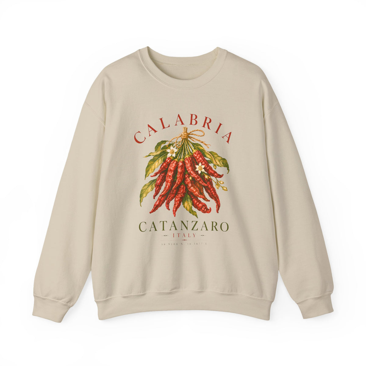 Calabria Catanzaro Sweatshirt, Vintage Italian Chili Pepper Crewneck, Italian Heritage Sweatshirt, Calabria Gift, Cozy Unisex Pullover