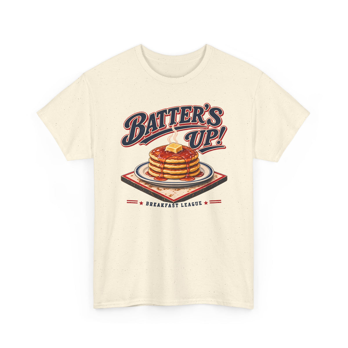Batters Up Pancake Shirt, Vintage Baseball Breakfast Tee, Funny Gameday Food T-Shirt