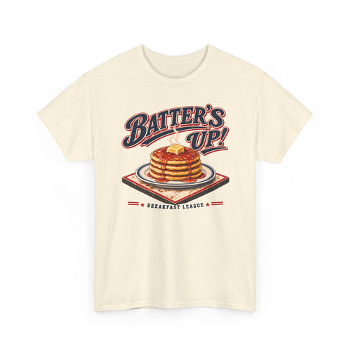 Batters Up Pancake Shirt, Vintage Baseball Breakfast Tee, Funny Gameday Food T-Shirt