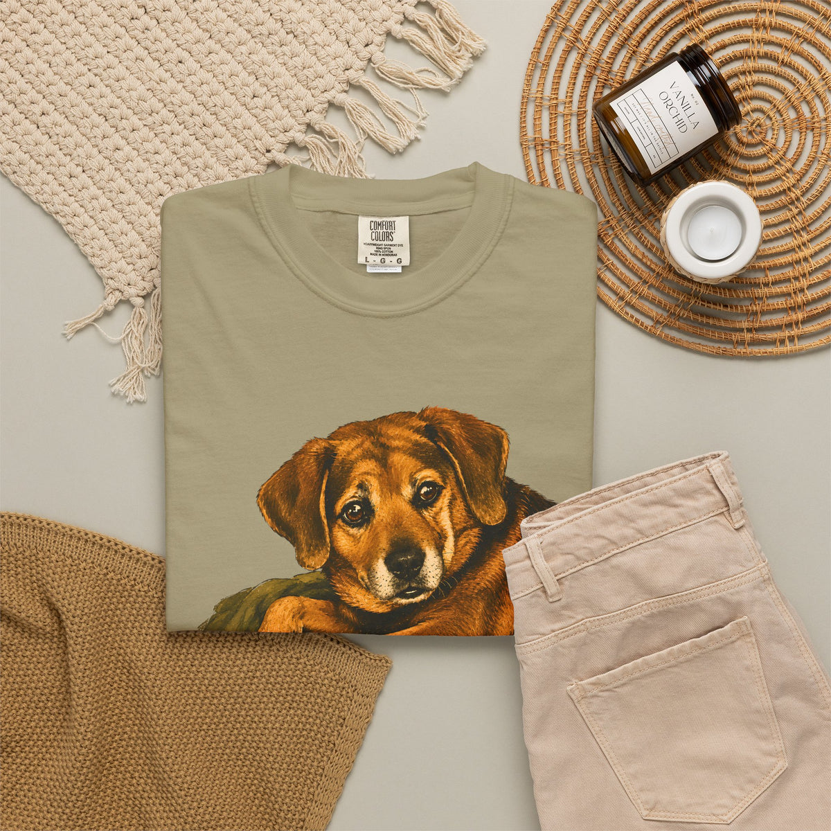 Eddie Vintage Dog Portrait Shirt | Cozy Hand Painted Pet Graphic Tee | Gift for Dog Lovers