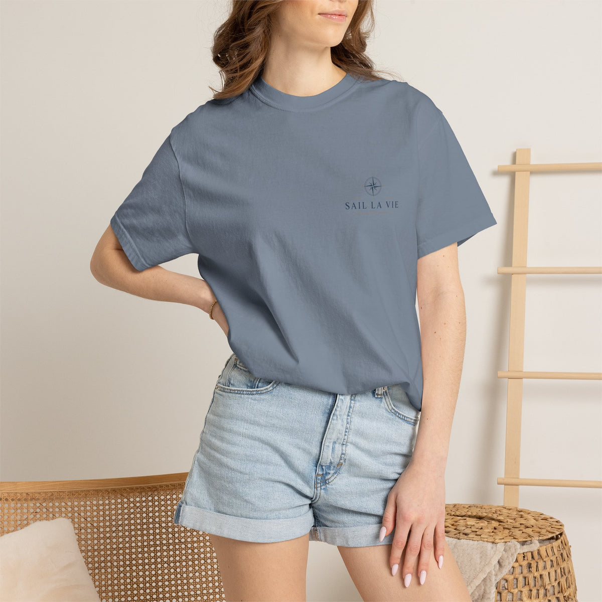 Sail La Vie Coastal Shirt, Vintage Sailboat Tee, Nautical Compass Graphic, Yacht Club Style Comfort Colors Tee