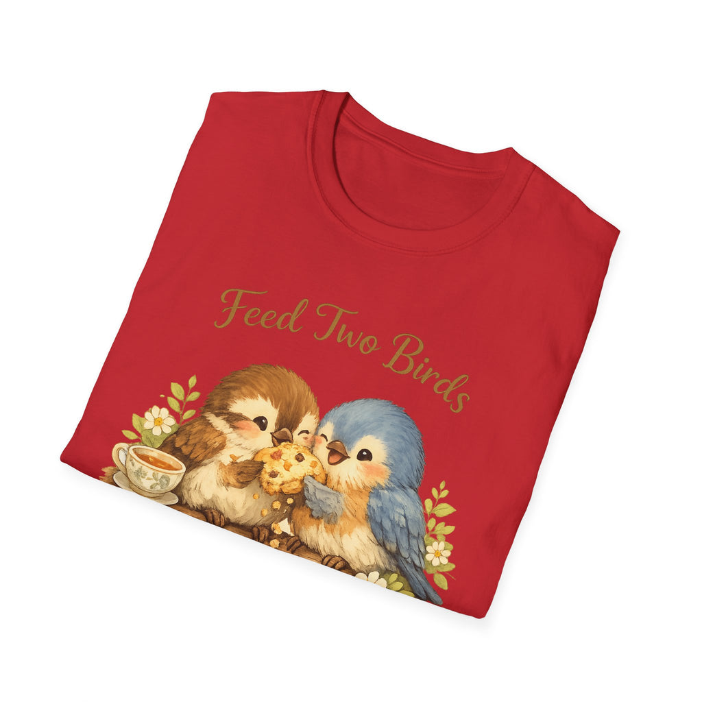 Feed Two Birds With One Scone Shirt, Cottagecore Bird Tee, Cute Animal Shirt, Cozy Aesthetic Gift, Funny Nature Saying, Wholesome Tee