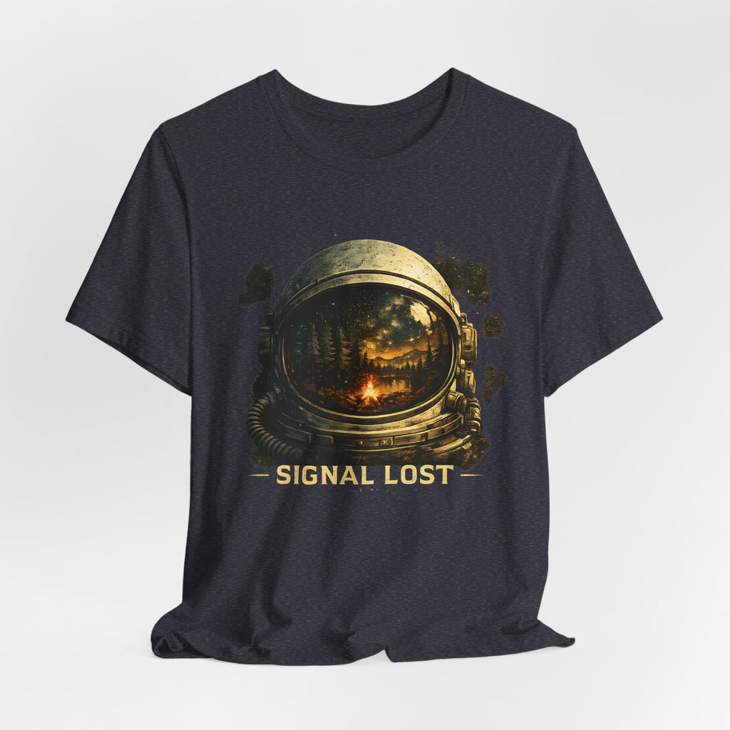 Signal Lost Astronaut Shirt, Camping Space Tee, Nature Escape Graphic, Cosmic Wilderness Stargazing Outdoor Shirt
