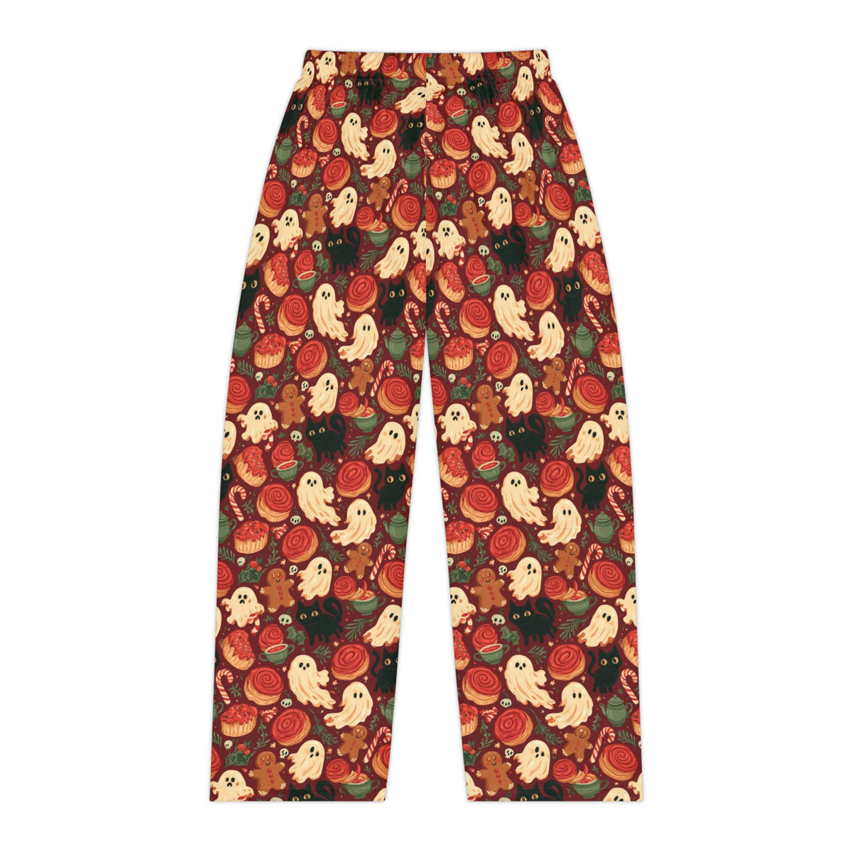 Haunted Christmas Bakery Pajama Pants | Ghosts Black Cats