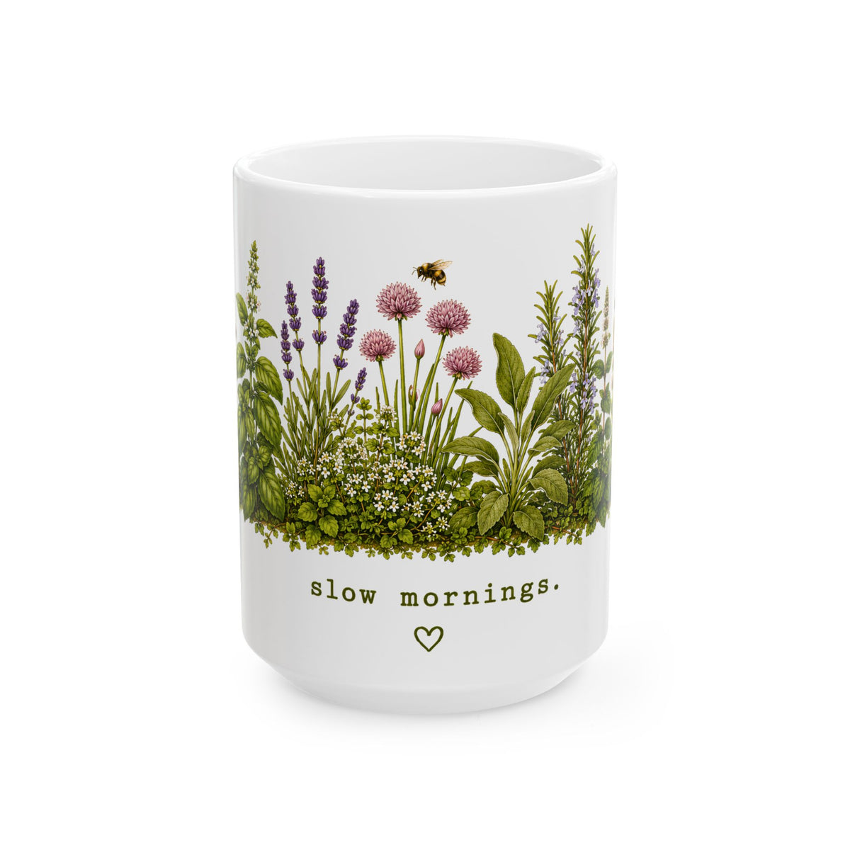 Slow Mornings Ceramic Mug | Botanical Coffee Mug | Wildflower Nature Gift | 11oz & 15oz