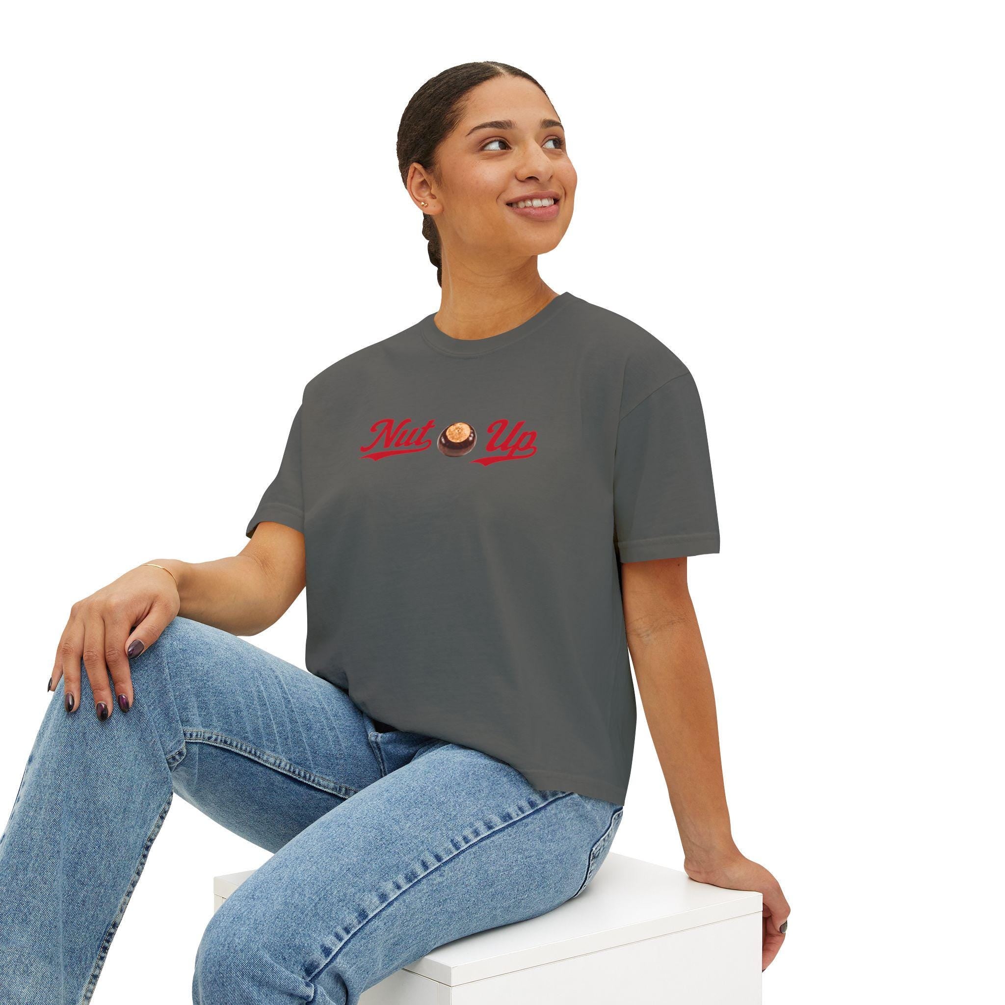Buckeye Nut Graphic Boxy Tee | Ohio Inspired Nature Shirt, Vintage Script T-Shirt