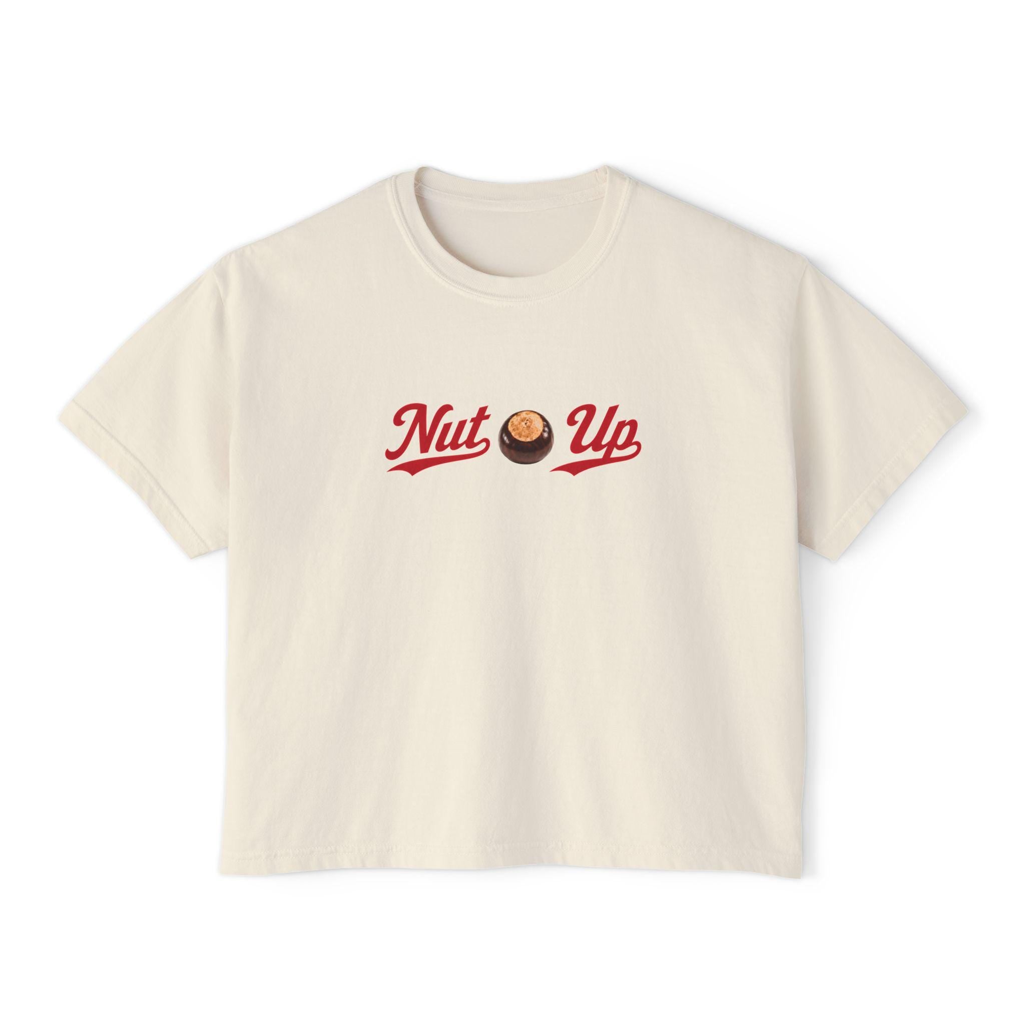 Buckeye Nut Graphic Boxy Tee | Ohio Inspired Nature Shirt, Vintage Script T-Shirt