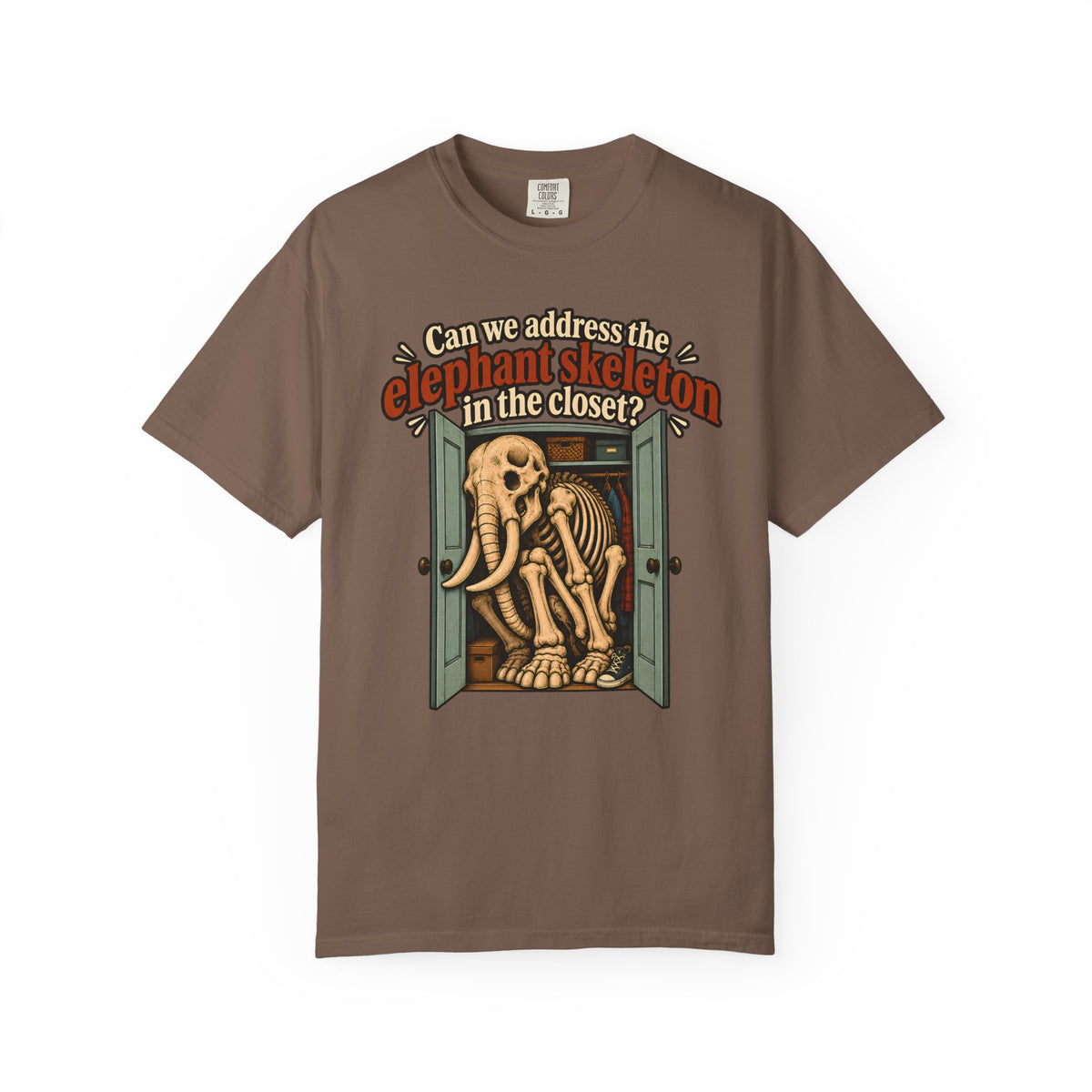 Elephant Skeleton Shirt, Funny Skeleton T Shirt, Elephant in the Room Tee, Weird Graphic Tee, Vintage Halloween Shirt, Funny Saying Gift