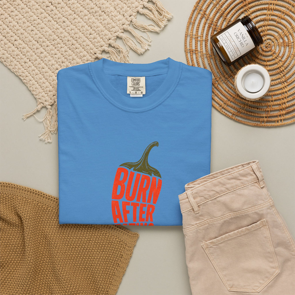 Burn After Eating chili pepper T-Shirt | Spicy Food Graphic