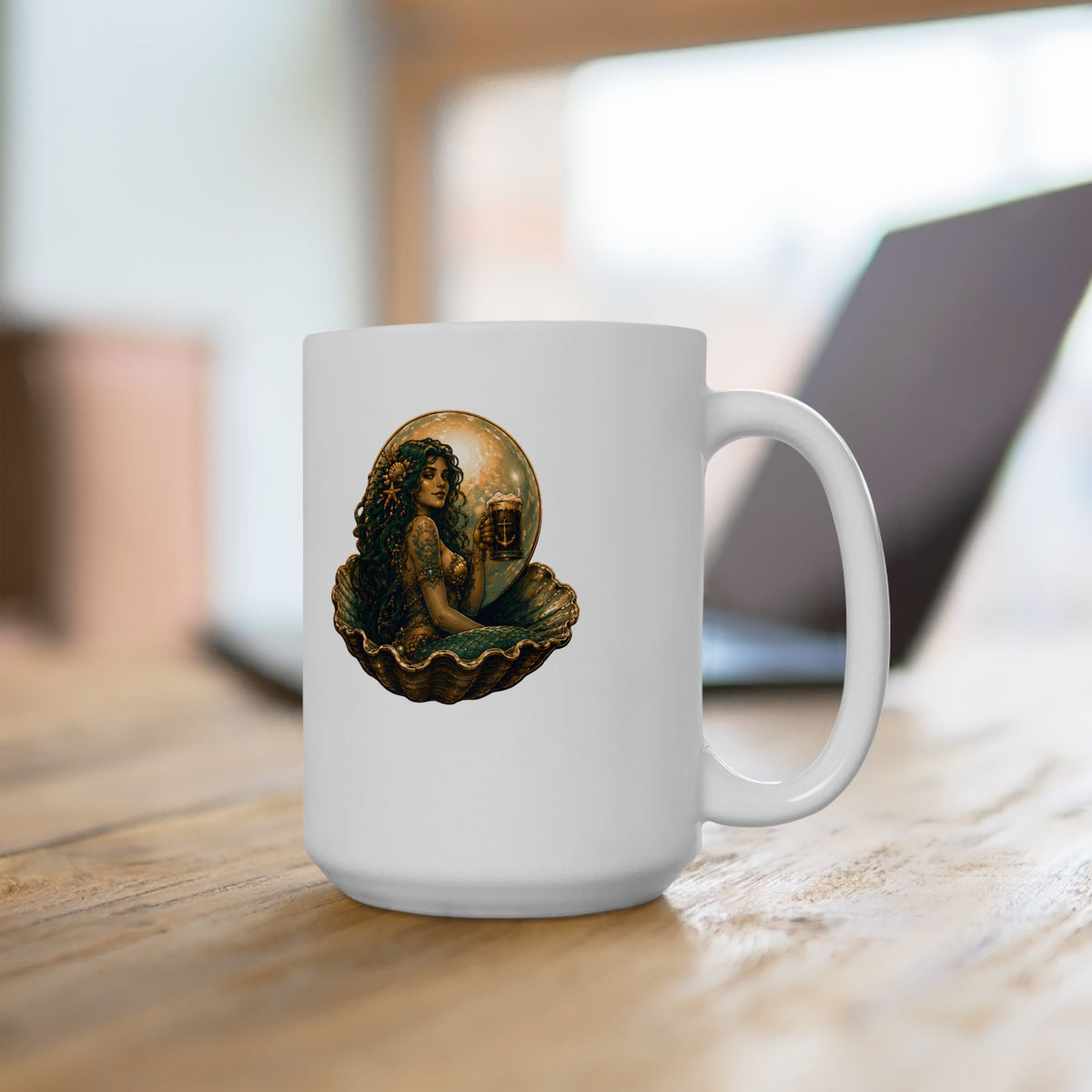 Murky Pearl Mug | Mermaid Coffee Mug | Coastal Fantasy Ceramic Mug | 11oz & 15oz