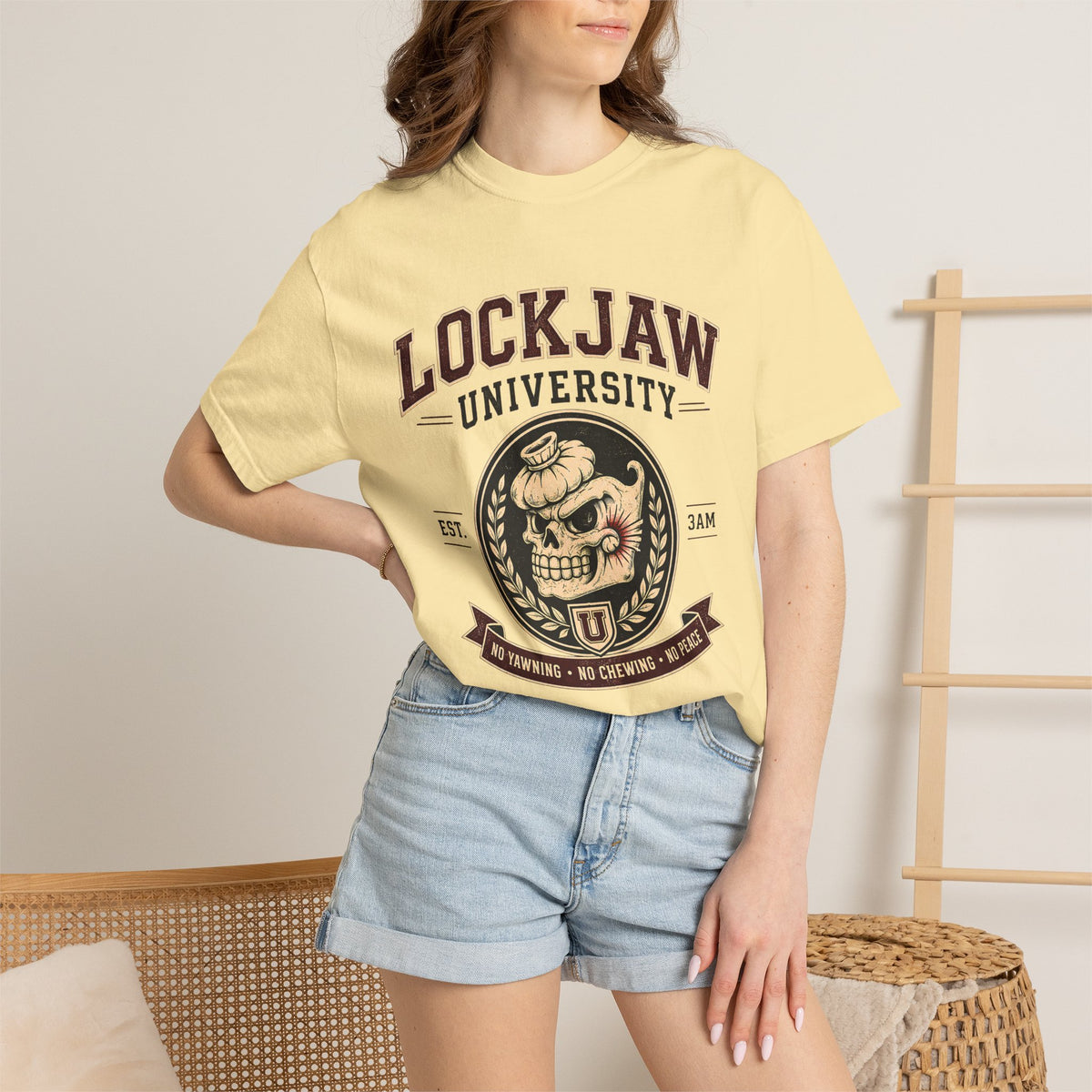 LOCKJAW University Shirt, TMJ Shirt, Temporomandibular Joint Disorder Tee, Funny TMJ Tee, Night Grinder, Jaw Pain Humor
