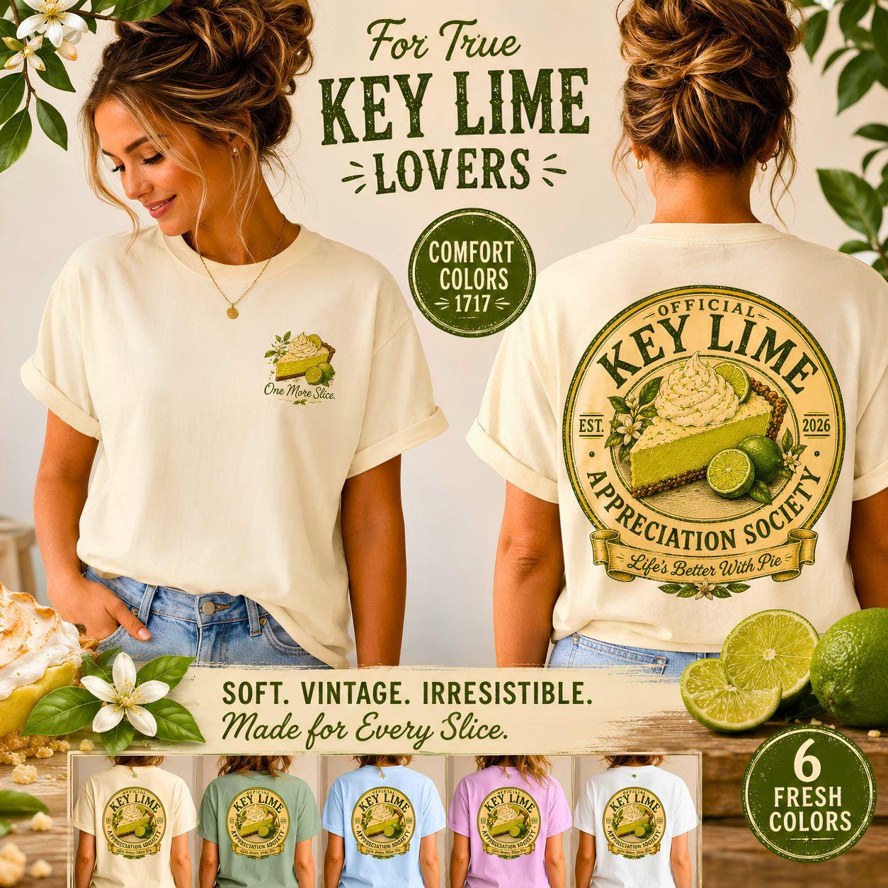 Key Lime Appreciation Society T-shirt | Vintage Botanical Pie Illustration
