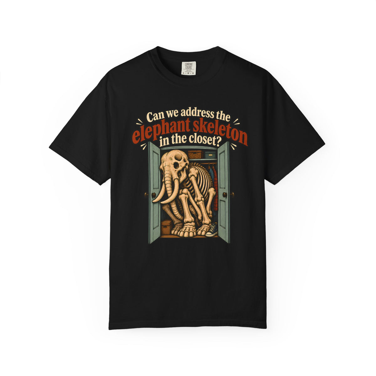 Elephant Skeleton Shirt, Funny Skeleton T Shirt, Elephant in the Room Tee, Weird Graphic Tee, Vintage Halloween Shirt, Funny Saying Gift