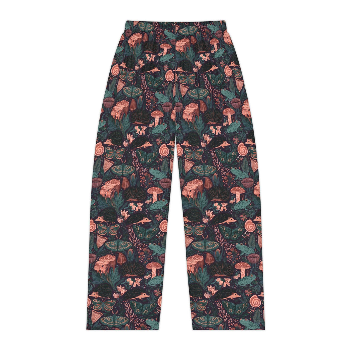 Nocturnal Garden Pajama Pants | Hedgehog Frog Moth Print