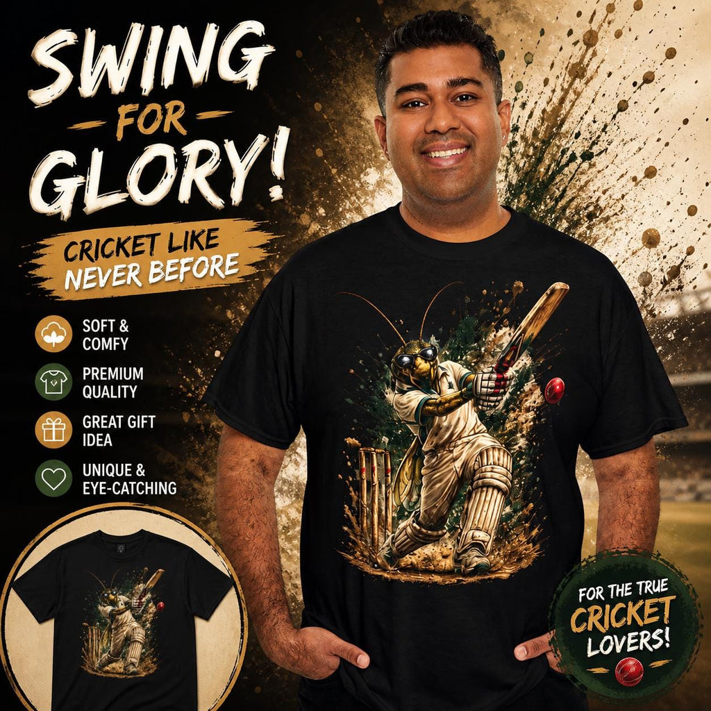 Cricket Playing Cricket Shirt | Funny Insect Athlete Tee | Badass Cricket Player Graphic | Sports Humor Shirt | Unique Gift Idea
