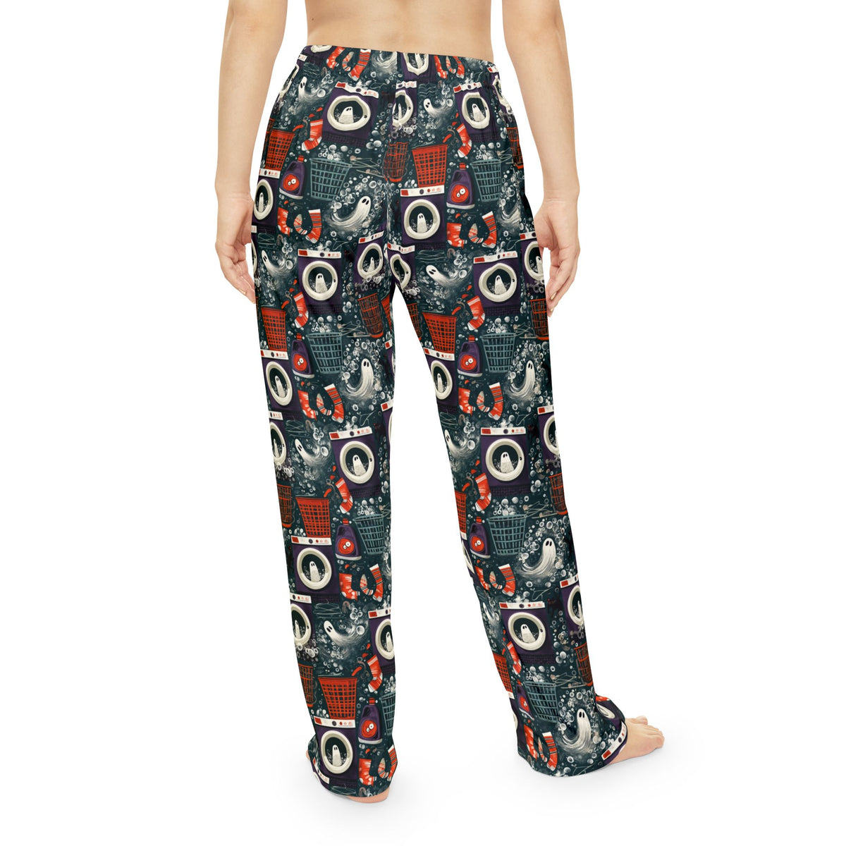 Ghost Laundry Pajama Pants | Haunted Washers & Black Cats