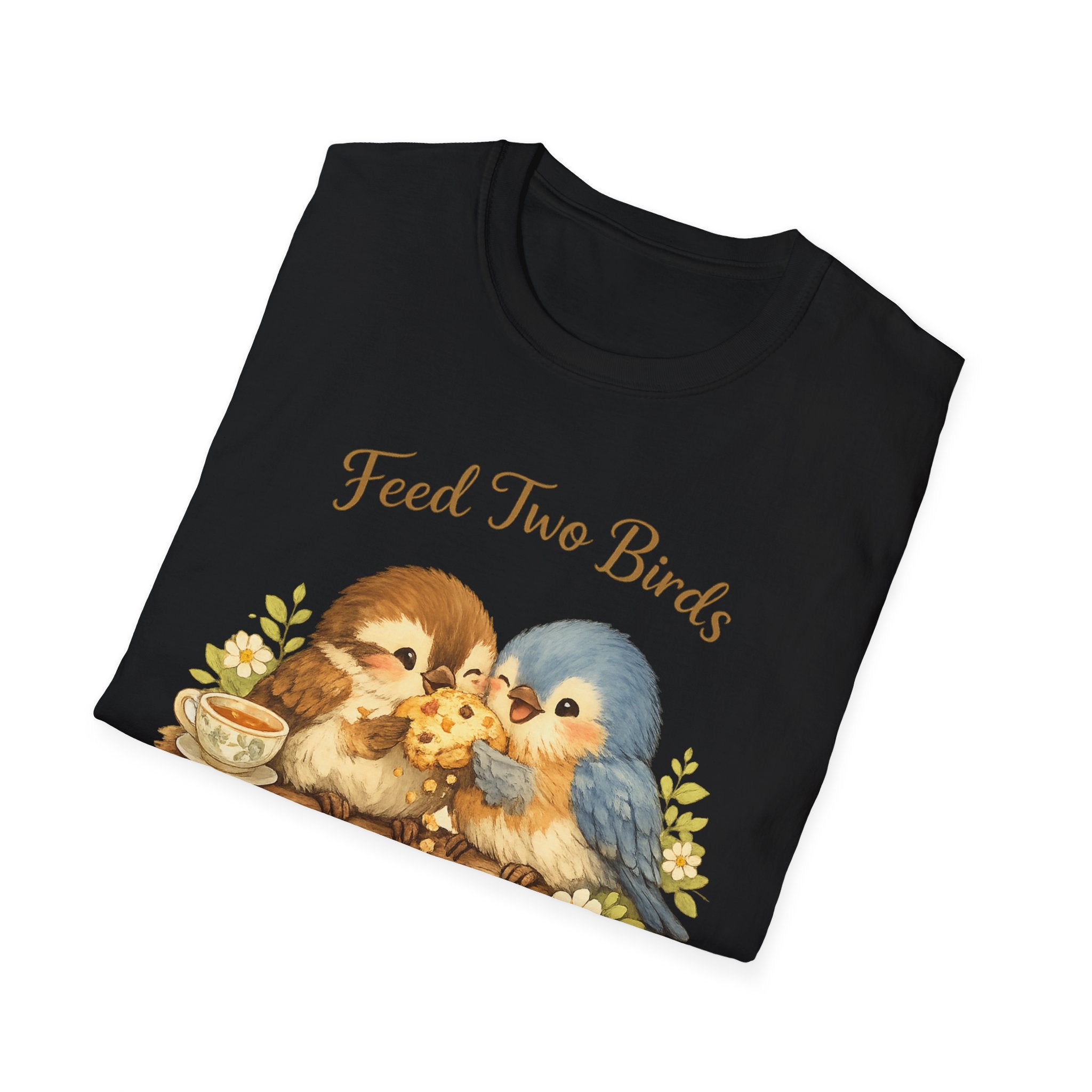Feed Two Birds With One Scone Shirt, Cottagecore Bird Tee, Cute Animal Shirt, Cozy Aesthetic Gift, Funny Nature Saying, Wholesome Tee