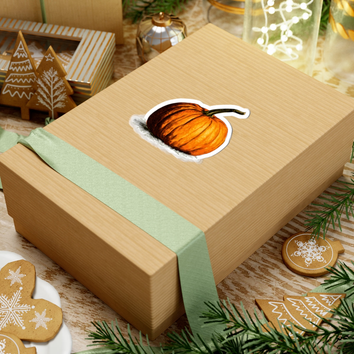 Hand-Painted Pumpkin sticker | Kiss-Cut Stickers