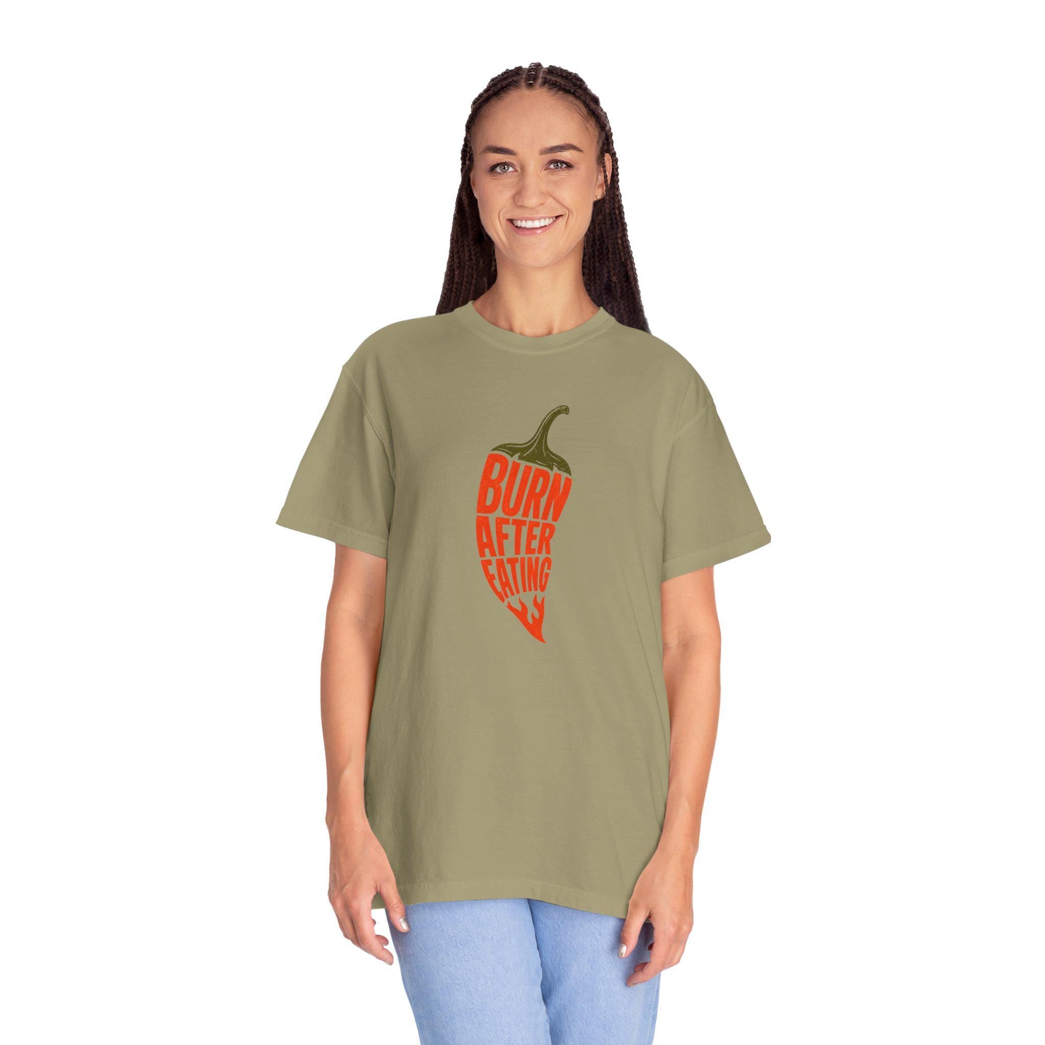 Burn After Eating chili pepper T-Shirt | Spicy Food Graphic
