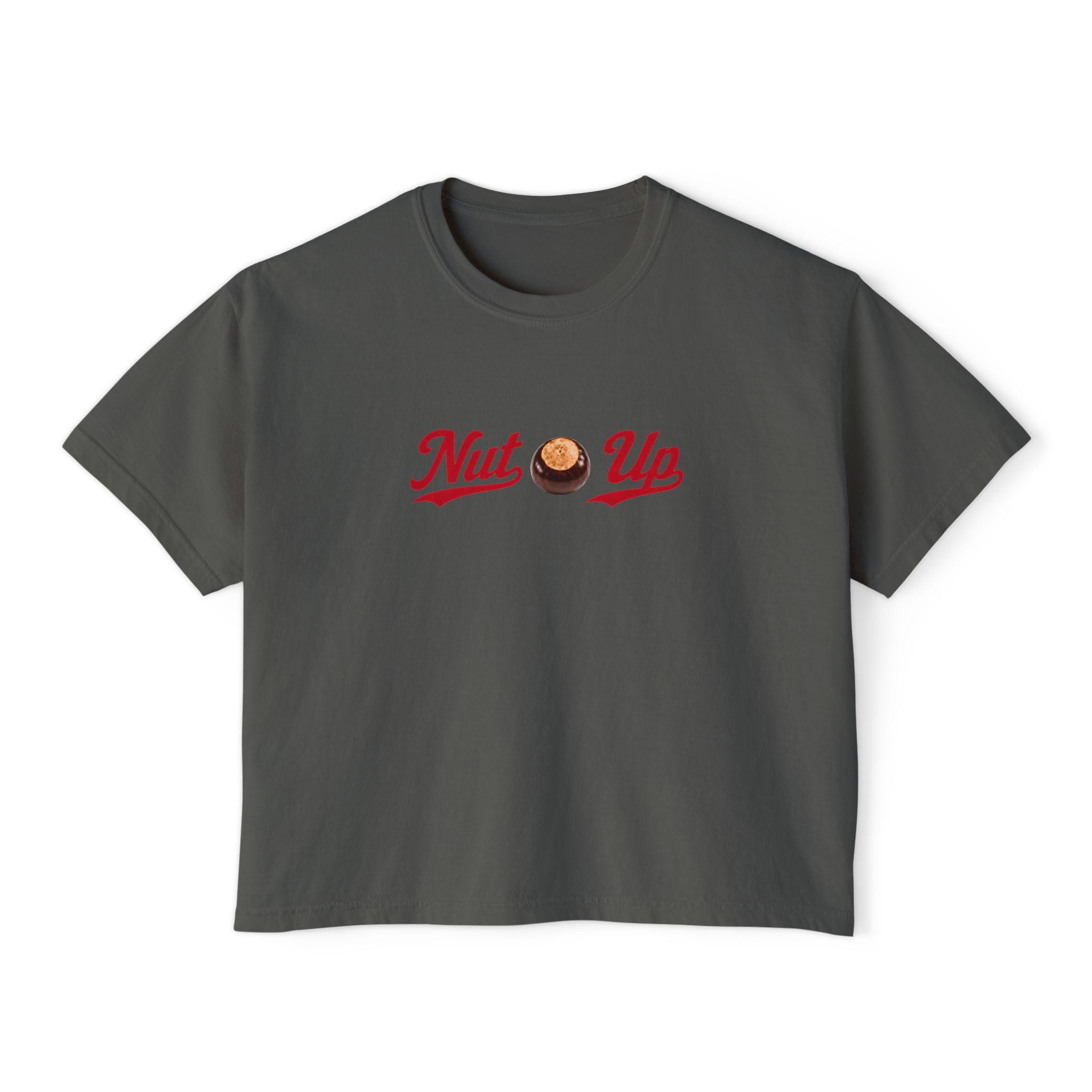 Buckeye Nut Graphic Boxy Tee | Ohio Inspired Nature Shirt, Vintage Script T-Shirt
