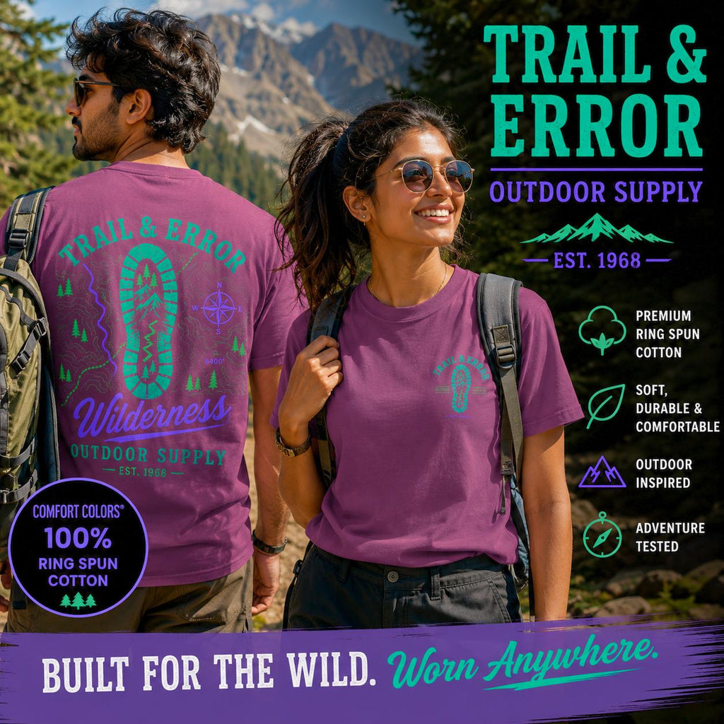 Trail & Error Wilderness Graphic Tee, Comfort Colors Hiking Shirt