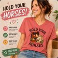 Hold Your Horses Shirt, Cozy Horse Lover Tee, Equestrian Illustration Gift