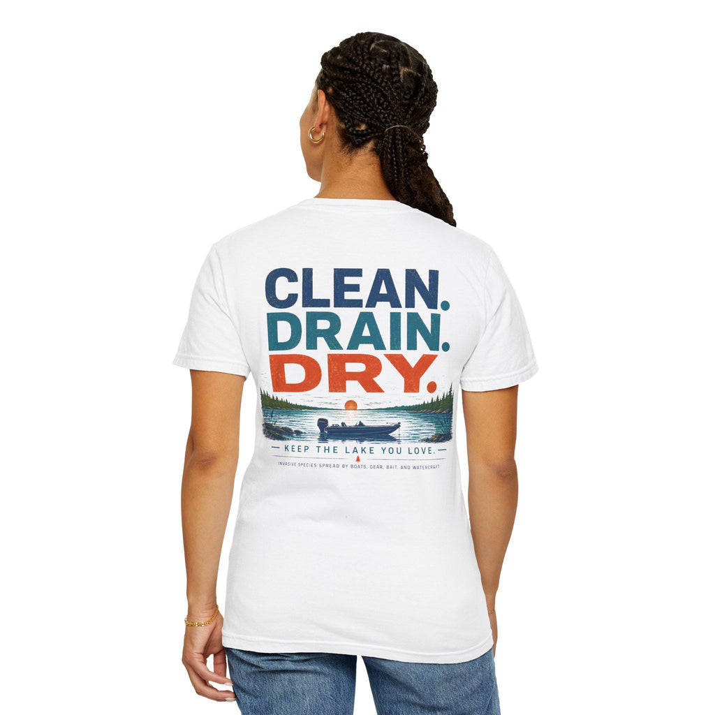 Clean Drain Dry Lake Conservation Tee, Invasive Species Awareness Boating Shirt