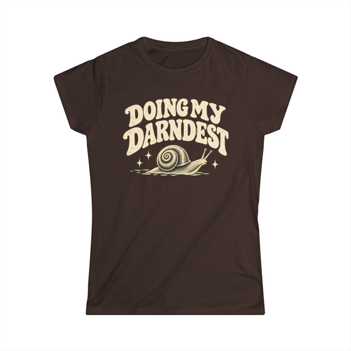 Doing My Darnedest Shirt, Funny Snail Tee, Retro Women's Graphic T-Shirt, Cute Motivational Shirt, Slow and Steady Gift