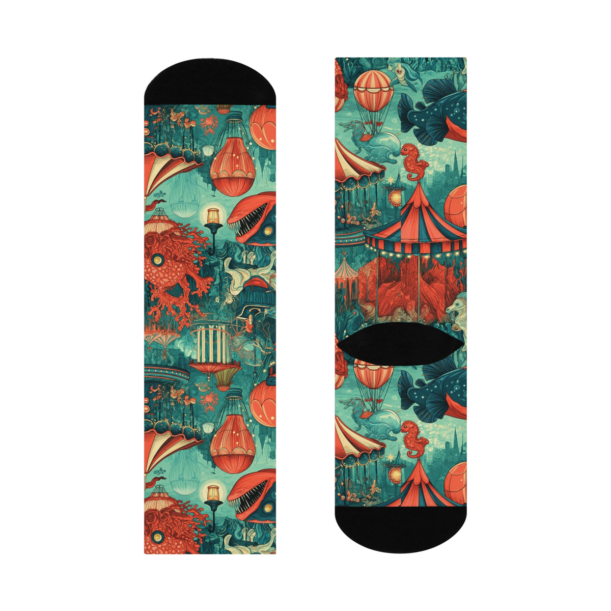 Deep Sea Carnival Crew Socks | Anglerfish Coral & Carousel