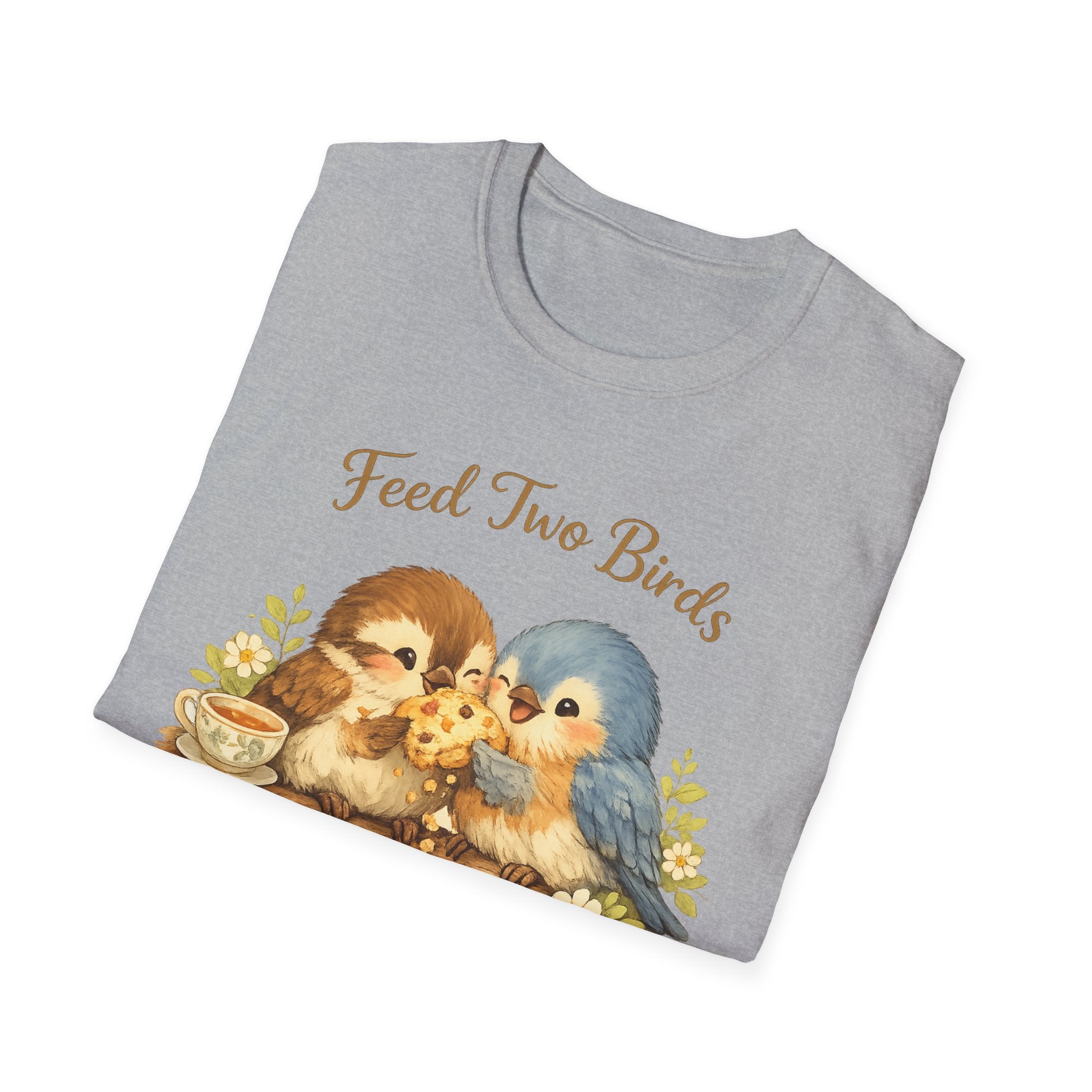 Feed Two Birds With One Scone Shirt, Cottagecore Bird Tee, Cute Animal Shirt, Cozy Aesthetic Gift, Funny Nature Saying, Wholesome Tee
